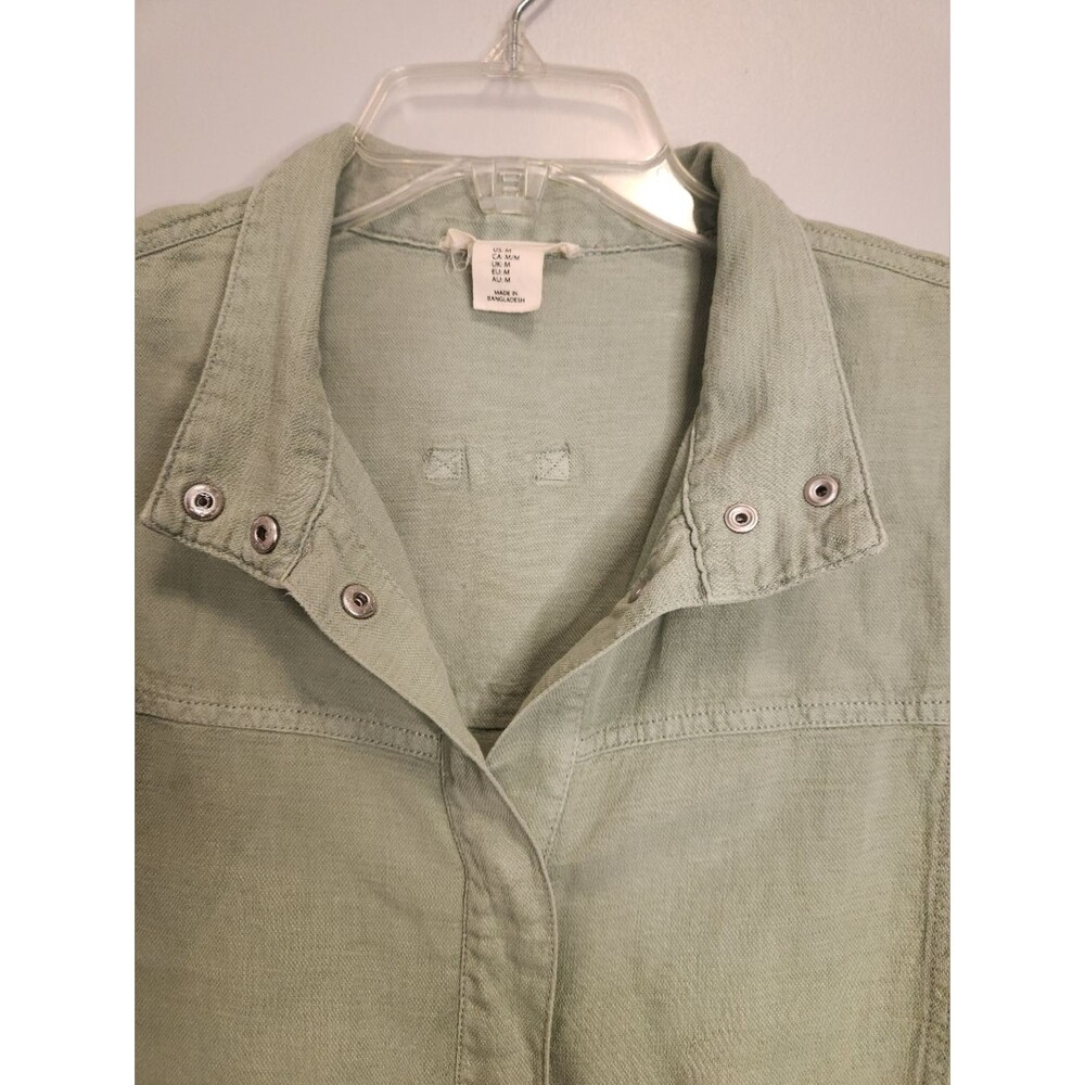 Christian Siriano Light Green Women's Linen Blend Utility Jacket Size M - Picture 9 of 12